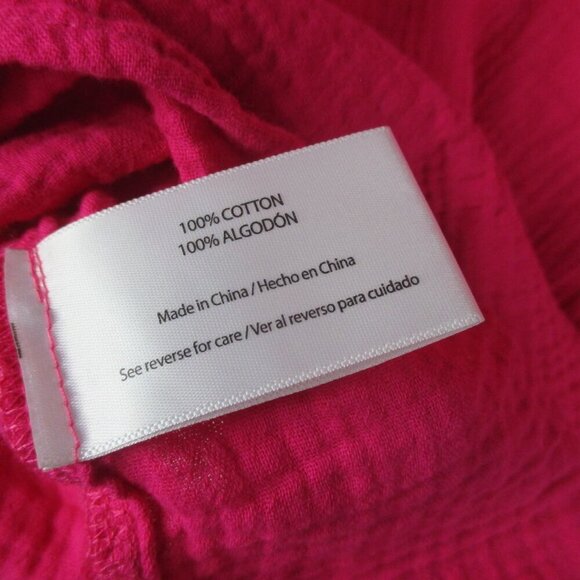 Three Dots Double Top Gauze Pink Short Sleeve V-Neck  XXL NWT $138 Casual - Picture 7 of 7